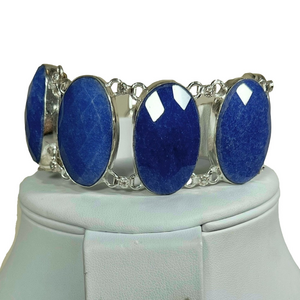 Sapphire Ovals 925 Large Gemstone Bracelet